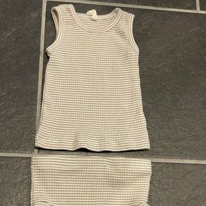 Quincy Mae striped ribbed tank top & ribbed bloomer ADJUSTED TO FIT CHUBBY BABY